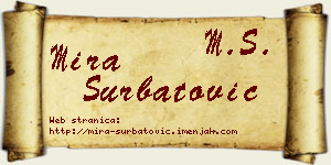 Mira Šurbatović vizit kartica